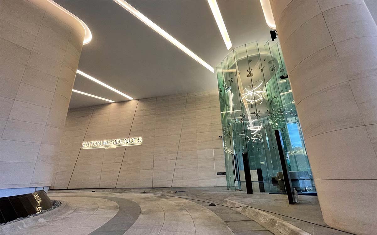Photograph of the completed ground-floor drop-off at Eaton Residences @ KLCC