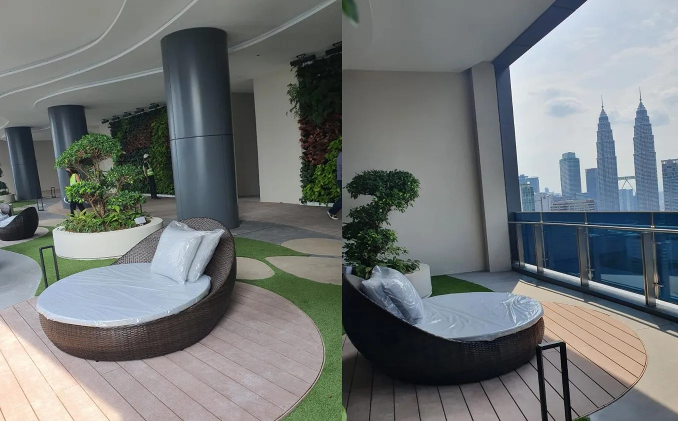 Photograph of the completed Level 33A Sky Lounge at Eaton Residences @ KLCC, Kuala Lumpur