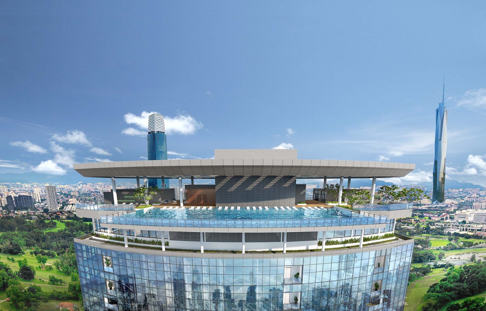 Level 51 Sky Deck lap pool and dip pool at Eaton Residences @ KLCC, Kuala Lumpur