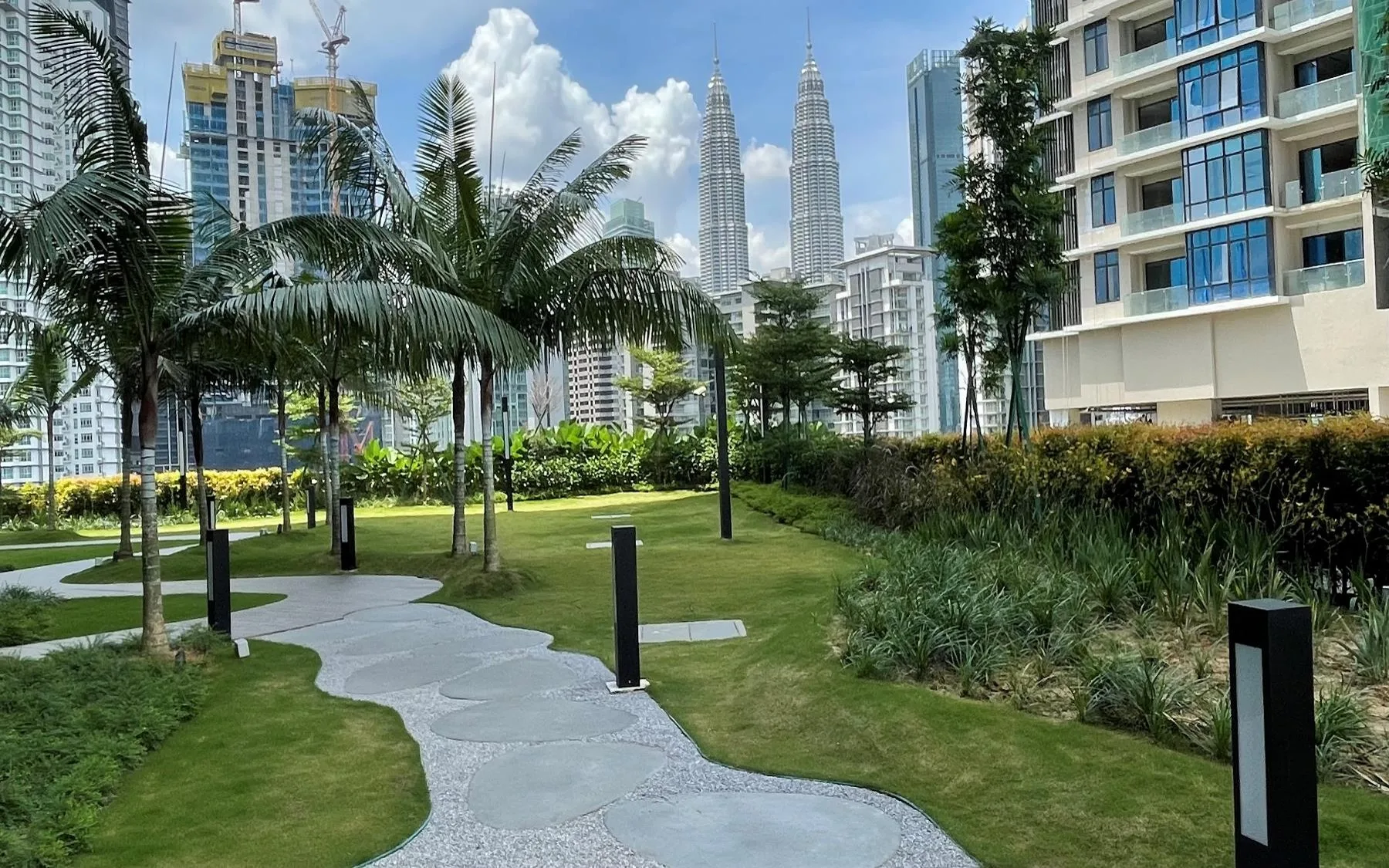 Photograph of the completed Level 8 multi-purpose lawn at Eaton Residences @ KLCC