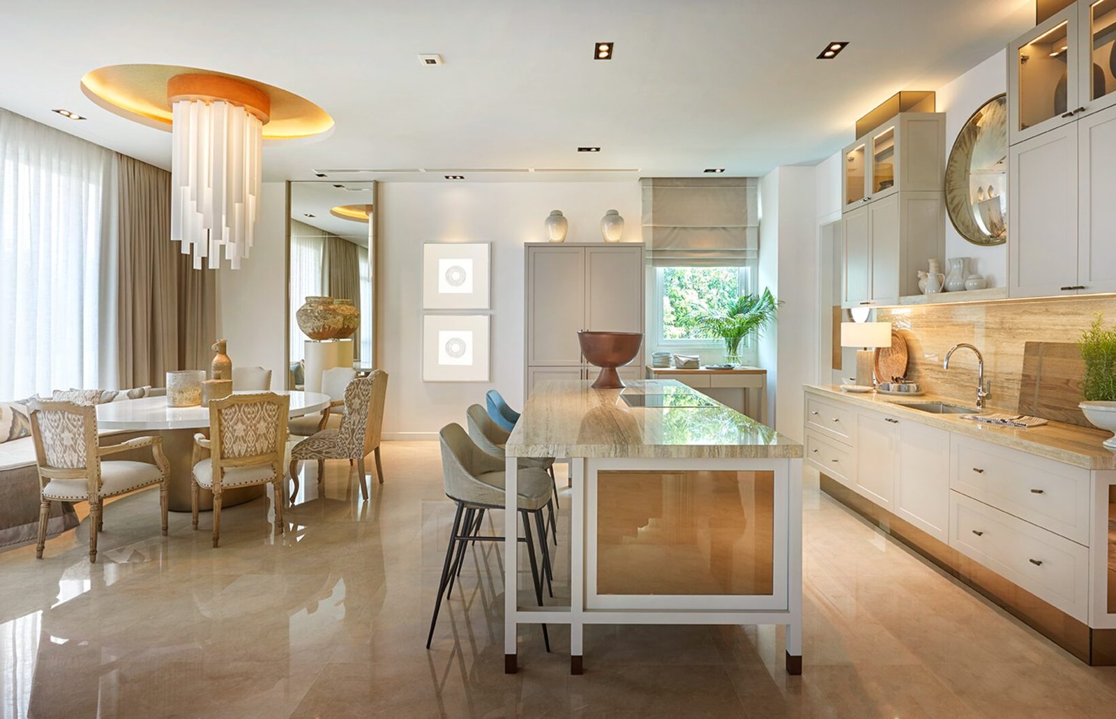 Staircase and private lift lobby inside an Emerald Bay Island villa, Puteri Harbour, Iskandar Puteri