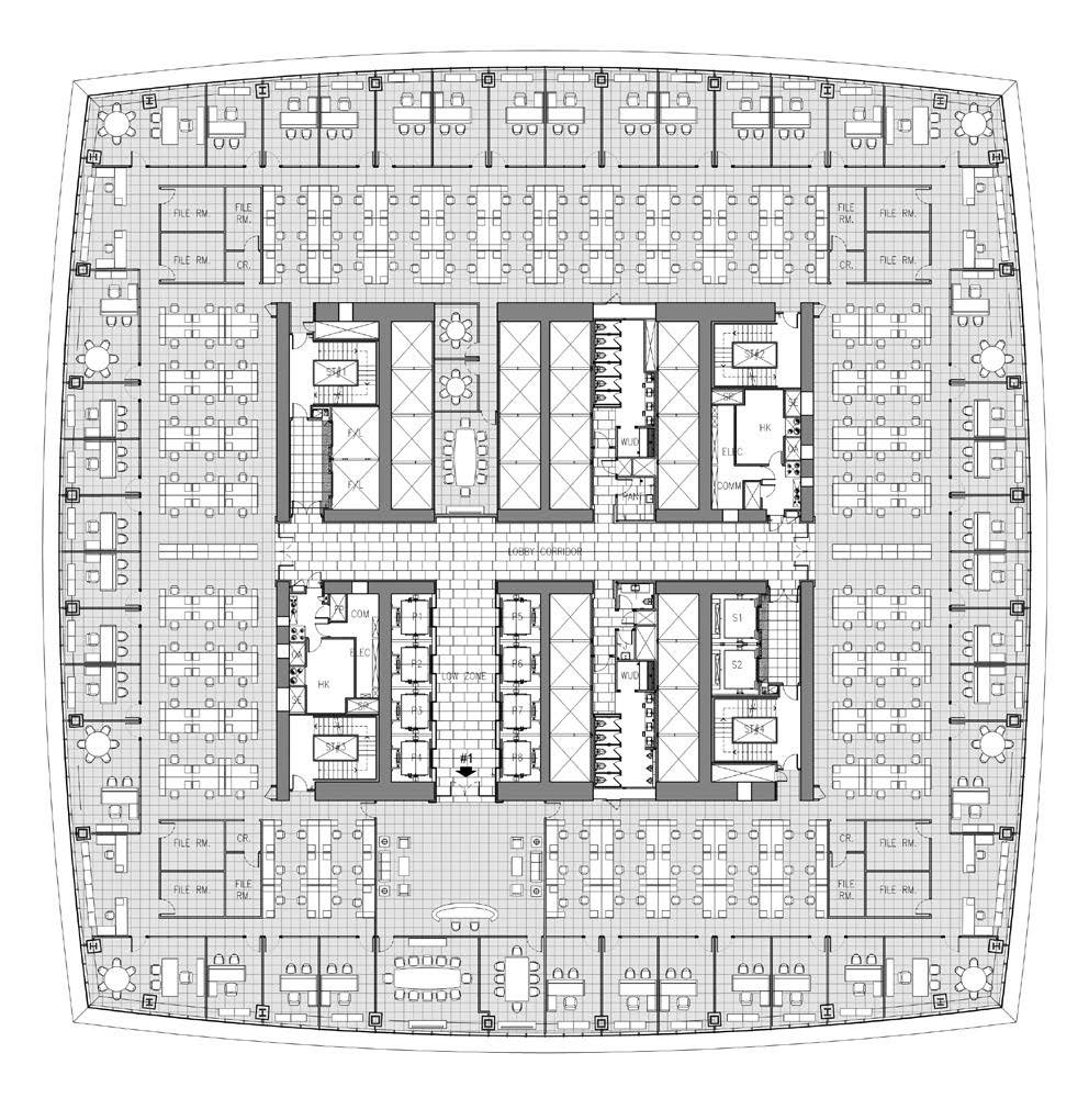 吉隆坡 TRX Mulia 集团 EXCHANGE 106 低区建议平面，255 个座位