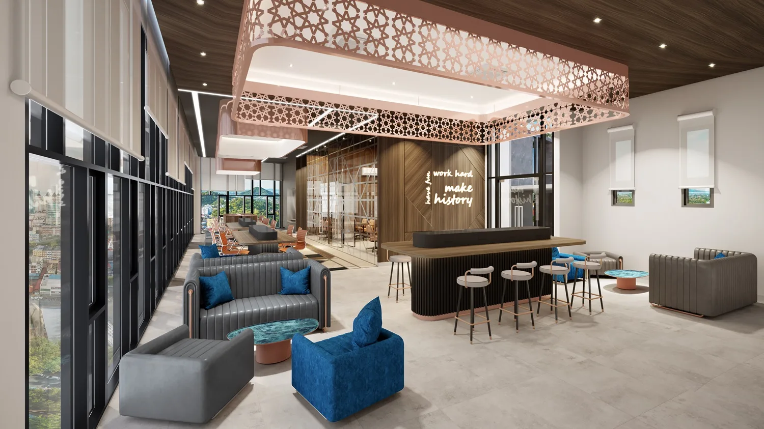 登嘉楼瓜拉登嘉楼 Qubaz Suites 共享办公休闲区