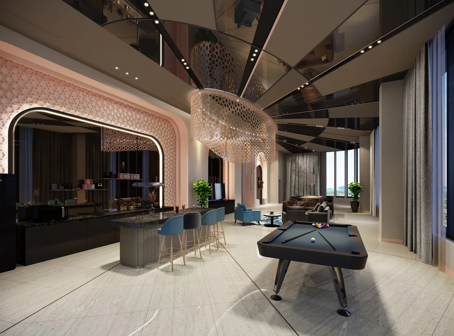 登嘉楼瓜拉登嘉楼 Qubaz Suites 空中休闲厅