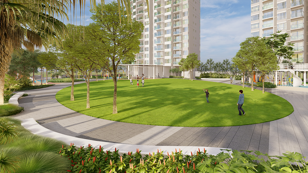 The Great Lawn on Podium C at Florian Residences Towers 1 to 3, MBW Bay, Danga Bay, Johor Bahru
