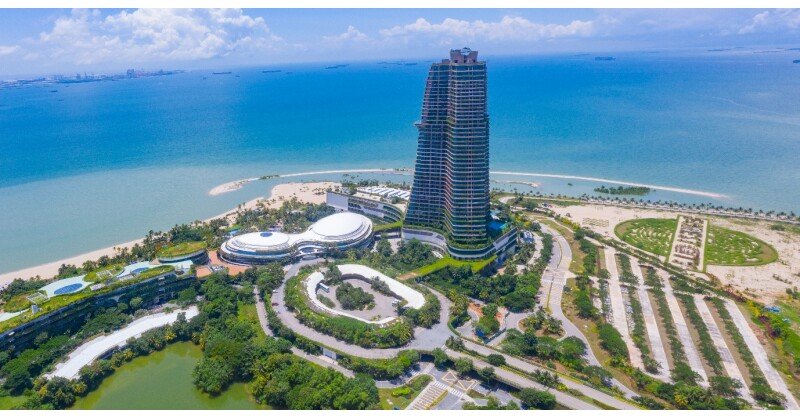Forest City aerial view showing the green space share of the master plan, Iskandar Puteri, Johor