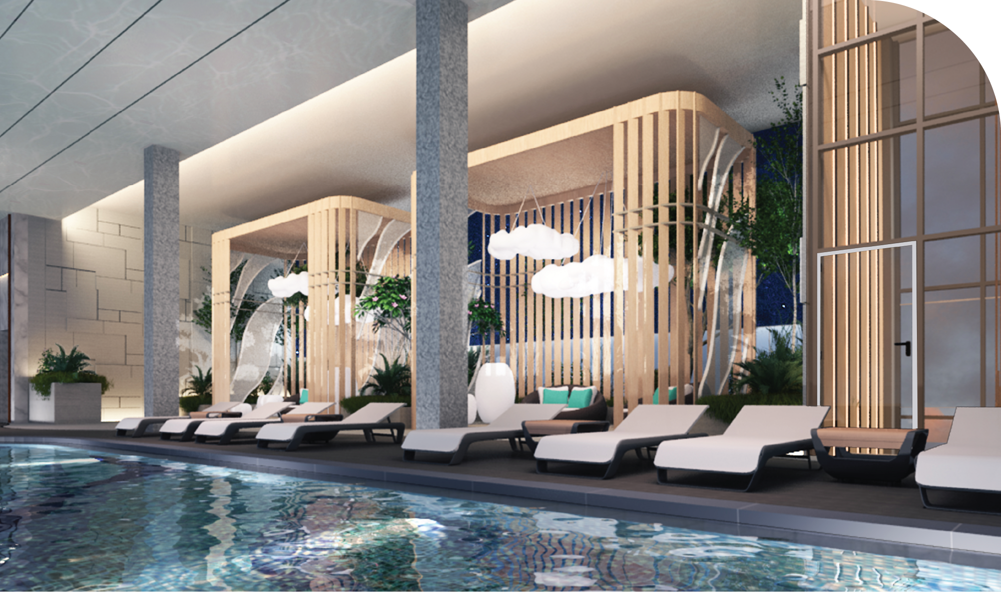 Swimming pool render at Golden Crown Residence by Golden Eagle, Jalan Ampang, Kuala Lumpur