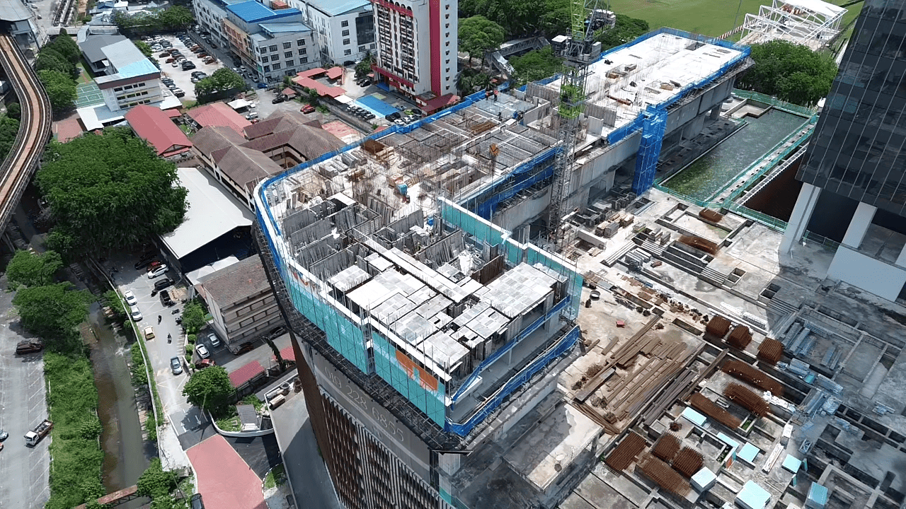 The only site-progress photograph published by Melati Ehsan for Khaya Residences @ Bangsar, captioned June site progress, Jalan Bangsar, Kuala Lumpur