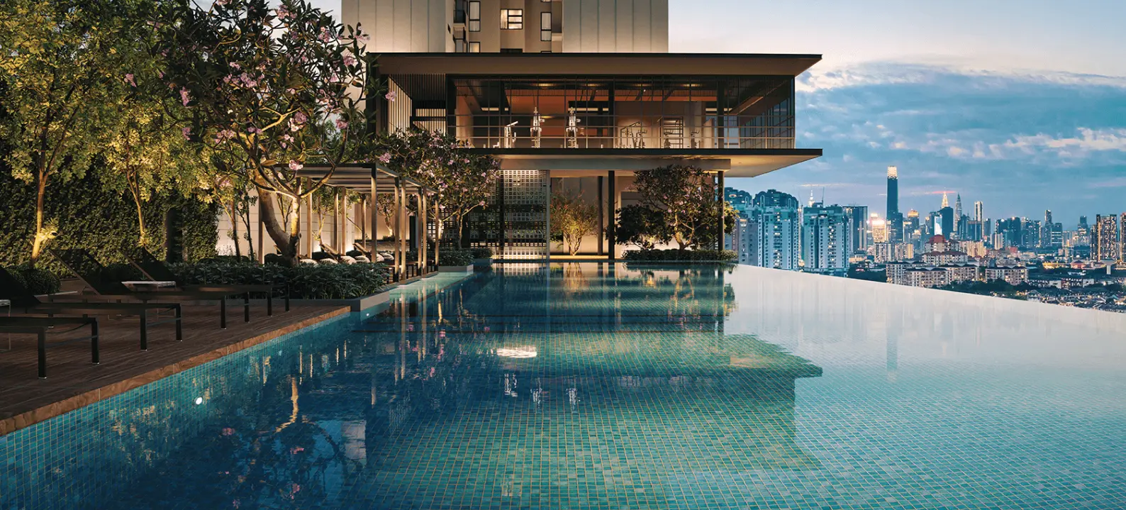 The Aqua Zone with jacuzzi and pool lounge on Level 6 at Levia Residence, Cheras, Kuala Lumpur