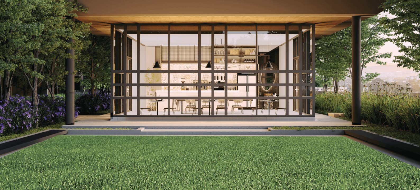 The Eco Zone grill deck and open green lawn on Level 6 at Levia Residence, Cheras, Kuala Lumpur