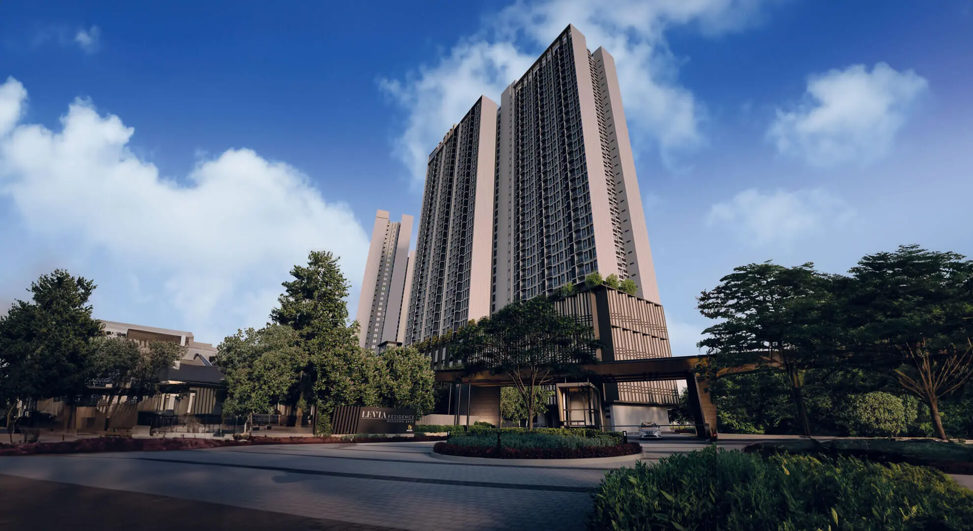 Level 6 landscape deck between the two Levia Residence towers, Cheras, Kuala Lumpur