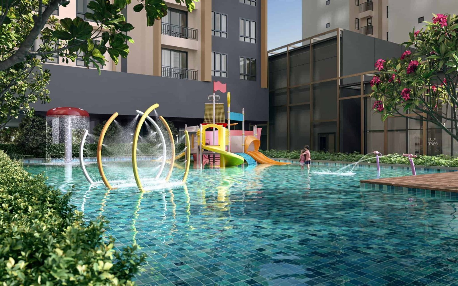 Kid's aqua play and wading pool at M Grand Minori, Taman Pelangi, Johor Bahru