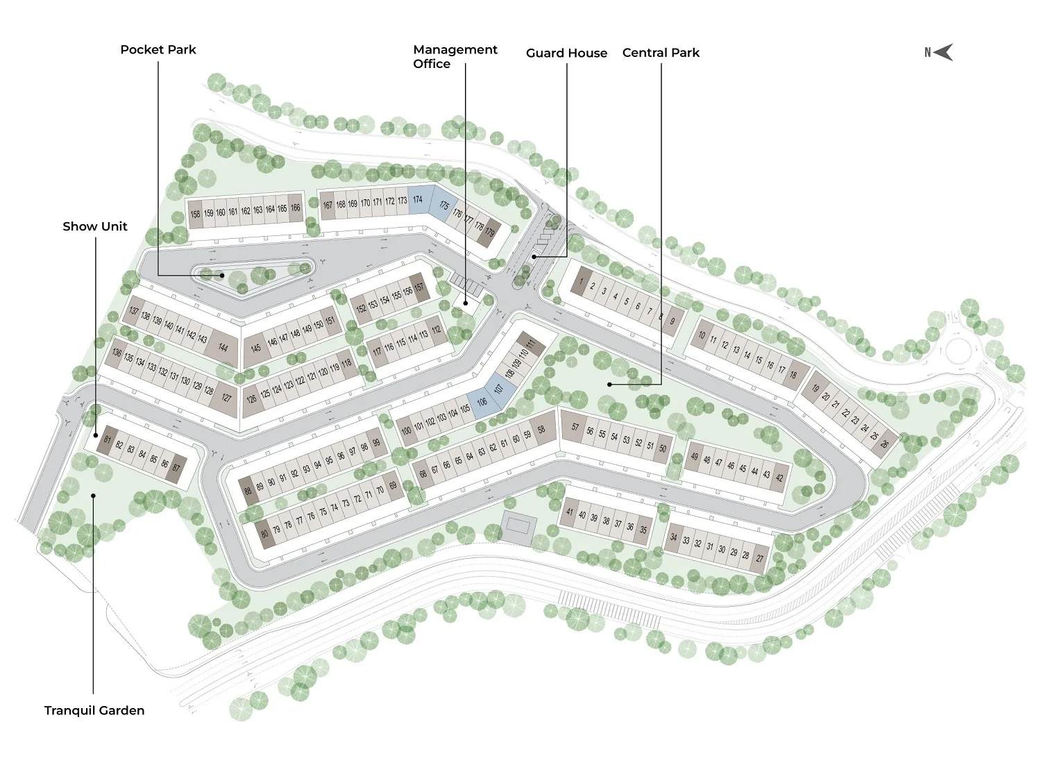 Murraya site plan, 179 residences at Murraya @ Tamansari, Rawang by Pinggir Mentari Sdn Bhd (BRDB Developments), Gombak district, Selangor
