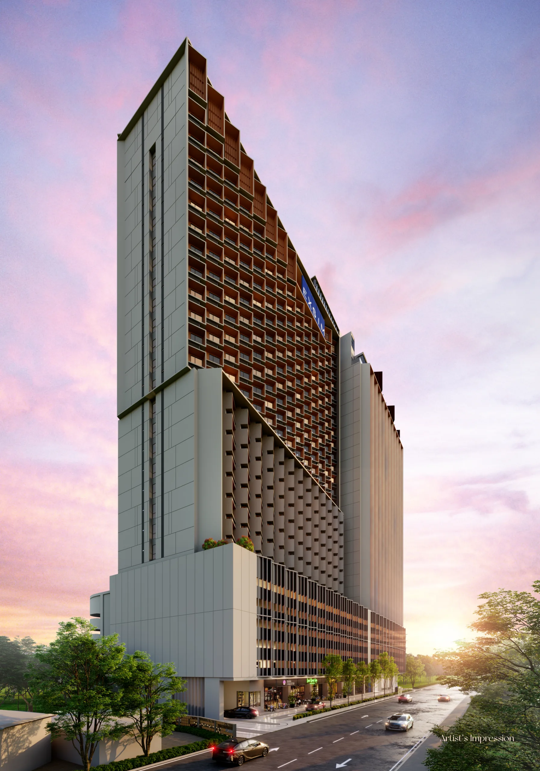 槟城乔治市Noordinz Suites @ 乔治市 塔楼主立面概念图