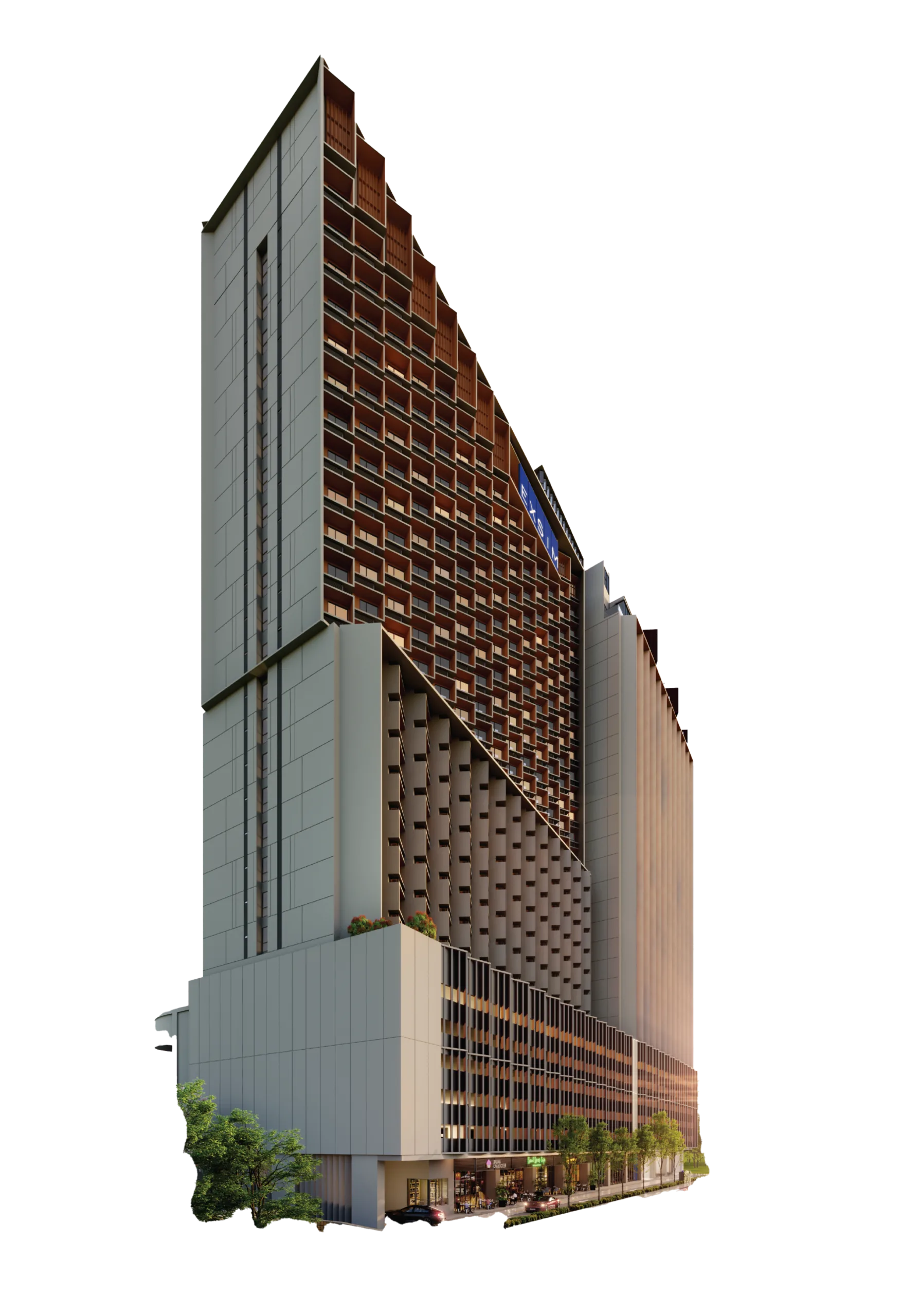 槟城乔治市Noordinz Suites @ 乔治市 塔楼体量概念图