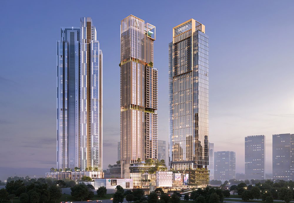 Artist's impression of the planned One Bukit Senyum retail mall phase next to The Astaka, Johor Bahru