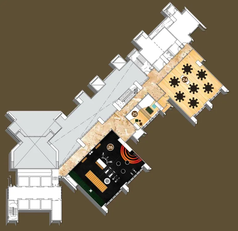 Papyrus North Kiara Level P3 indoor facilities plan showing multipurpose hall, games room and gym