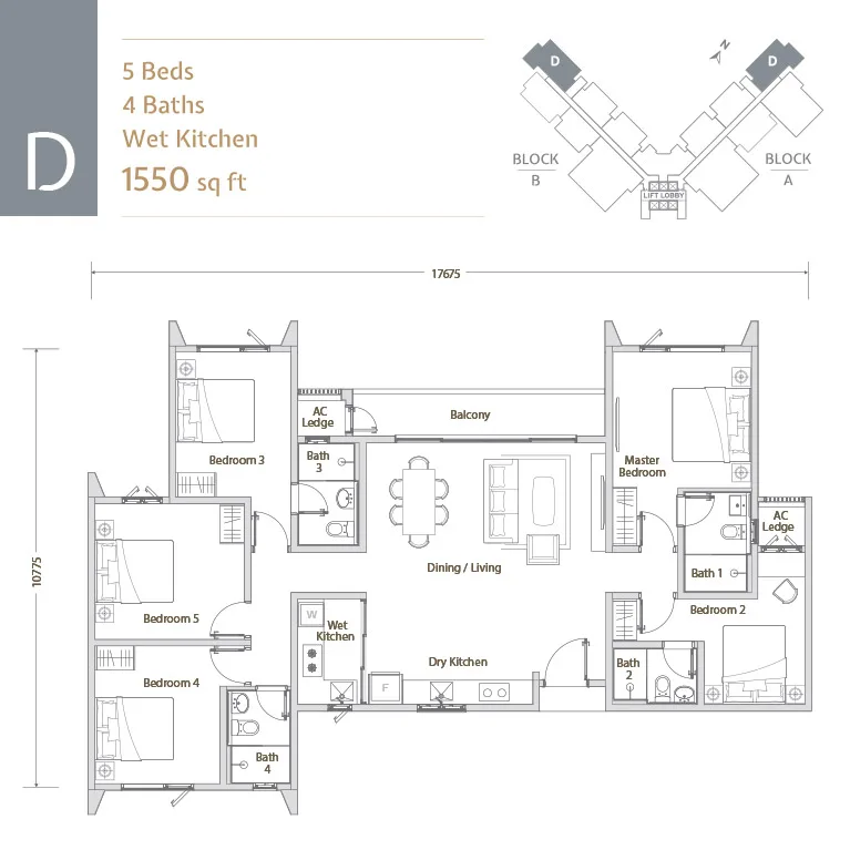 Papyrus North Kiara Type D floor plan, official drawing, Jalan Dutamas Dahlia, Kuala Lumpur