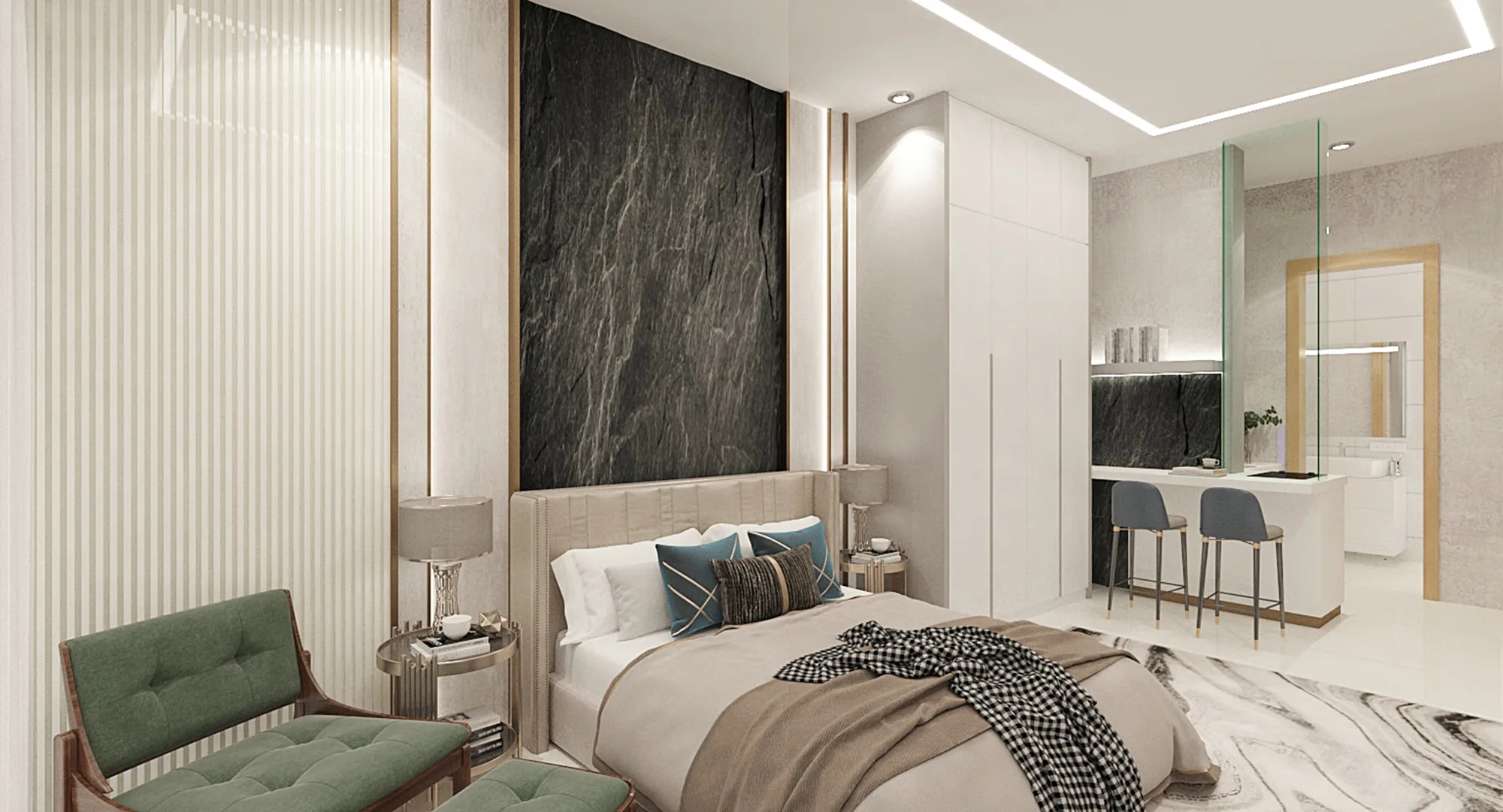 Type E master bedroom at Paragon Gateway, Taman Suria, Johor Bahru