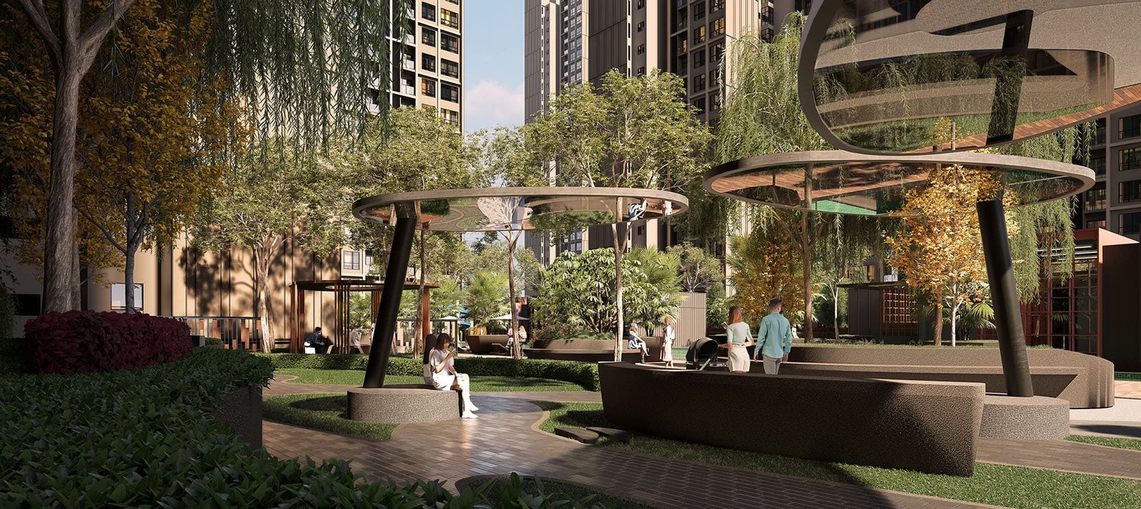 Landscaped garden deck at Parkland By The River, Bandar Baru Permas Jaya, Johor Bahru