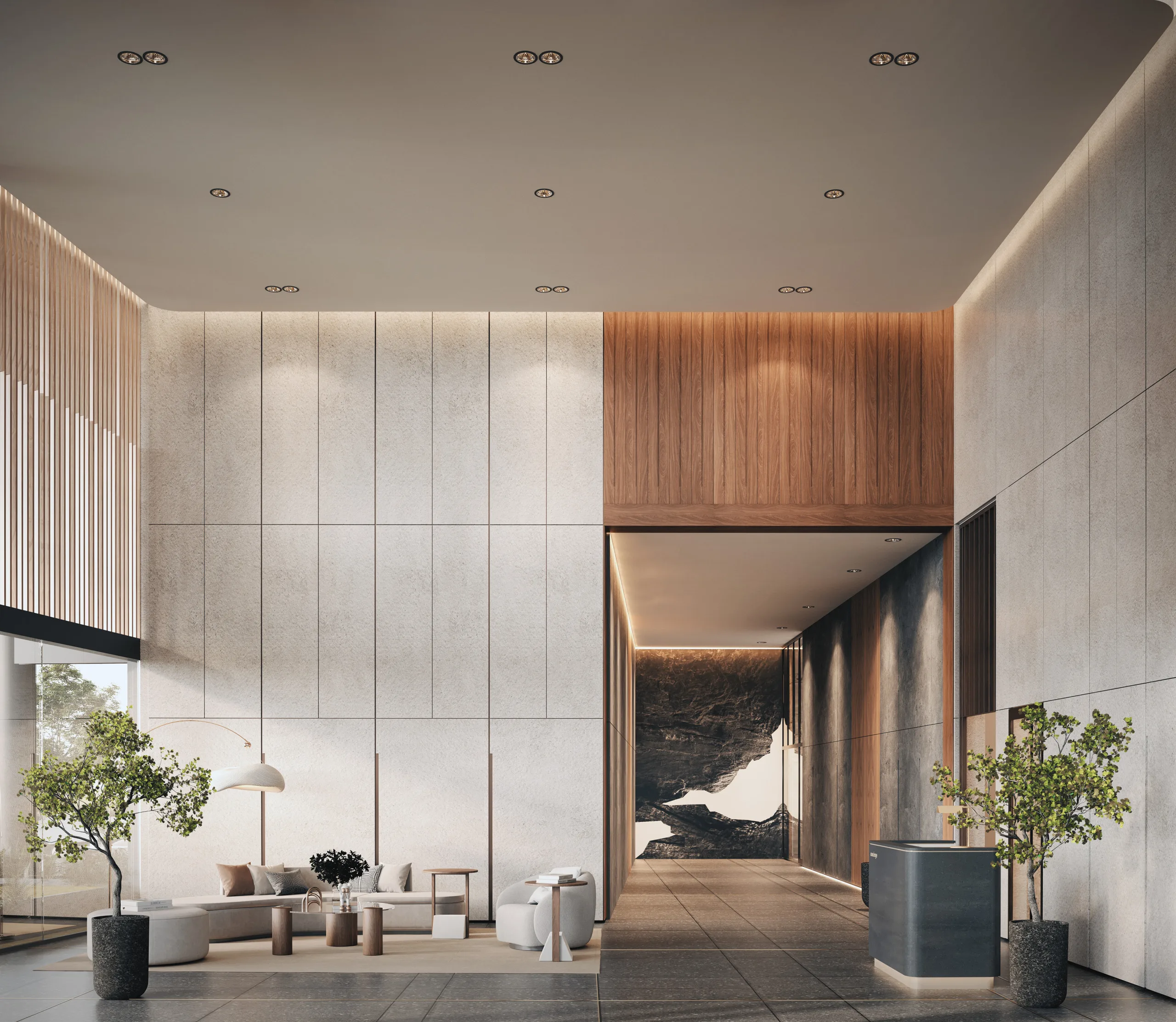 Main lobby with resident concierge and parcel-delivery area at Parkside Residences @ Setia Federal Hill, Bangsar, Kuala Lumpur