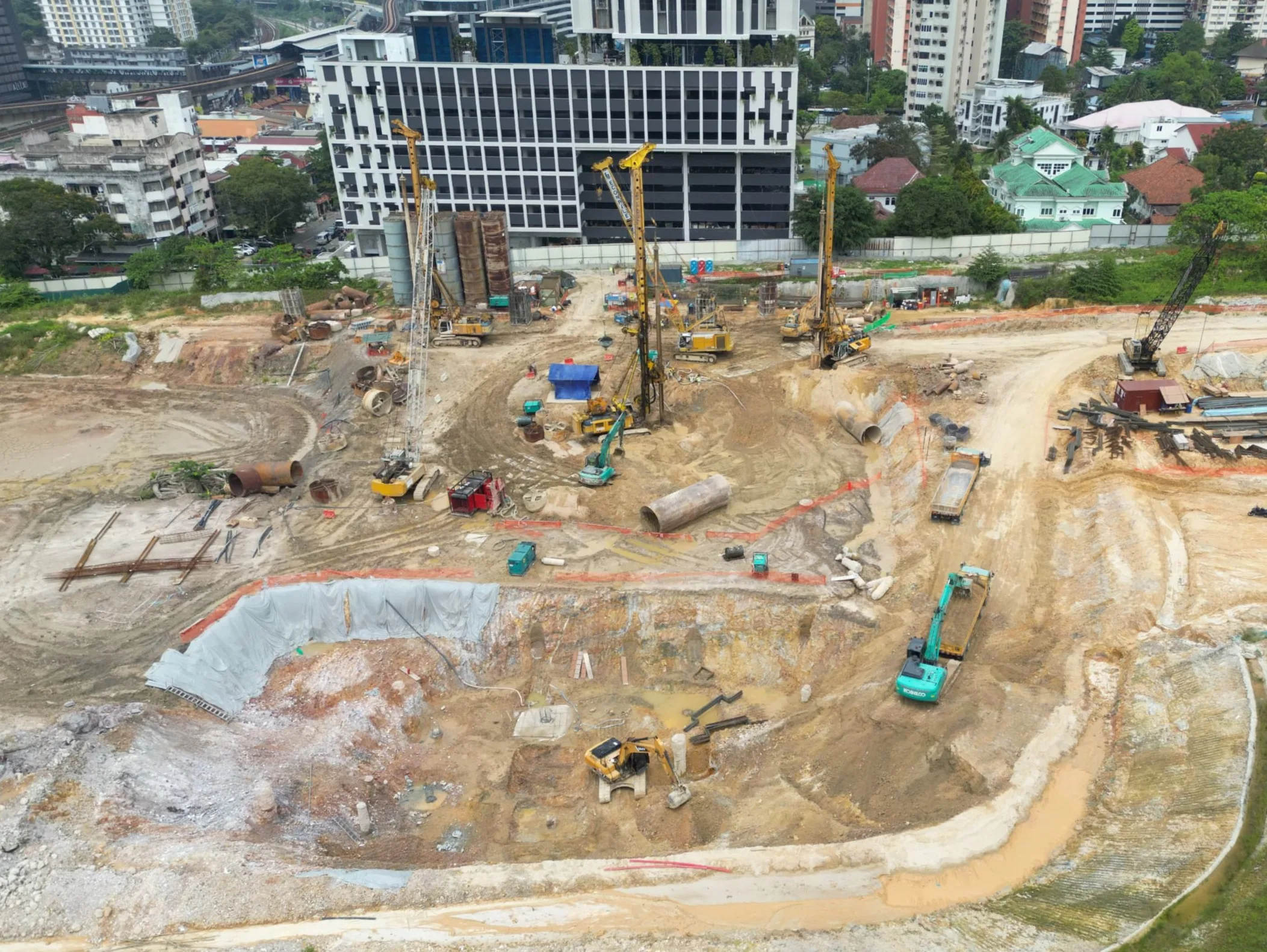Site progress at Parkside Residences @ Setia Federal Hill as at July 2026, earthwork excavation for the basement car park levels, Kuala Lumpur