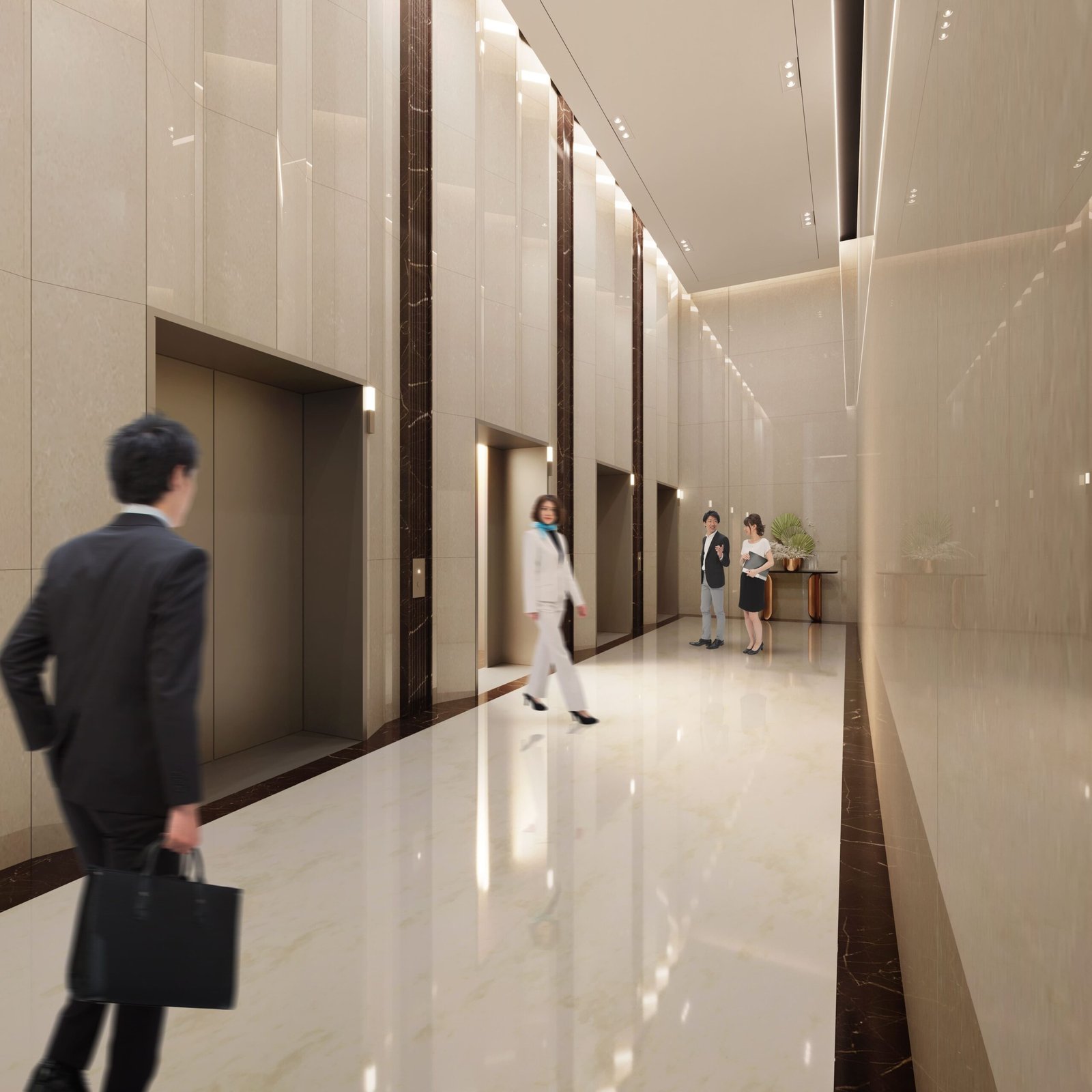 Office lift lobby with destination control system at Pavilion Square Corporate Suites, Bukit Bintang Kuala Lumpur