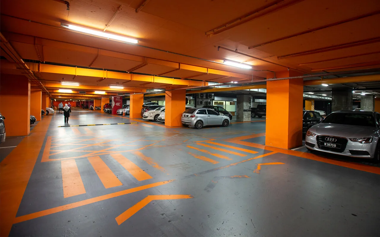 Basement car park at Platinum Premium Suites @ HCK Tower by HCK Capital Group, Empire City, Damansara Perdana, Petaling Jaya, Selangor