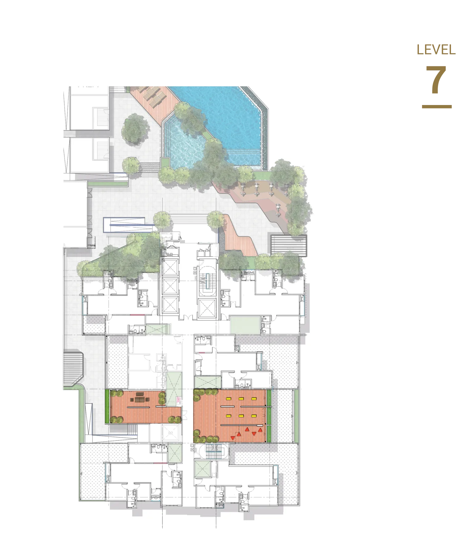 Quartz @ Queensville Level 7 plan showing the resting, chit-chat and hangout lounges, Bandar Sri Permaisuri, Cheras