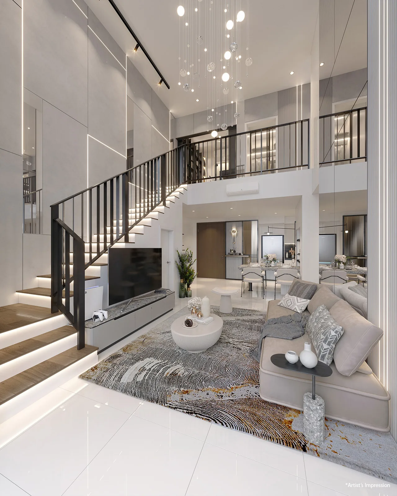 雪兰莪沙登 Quaver Residence(Simfoni Residensi)复式起居空间与双层挑高