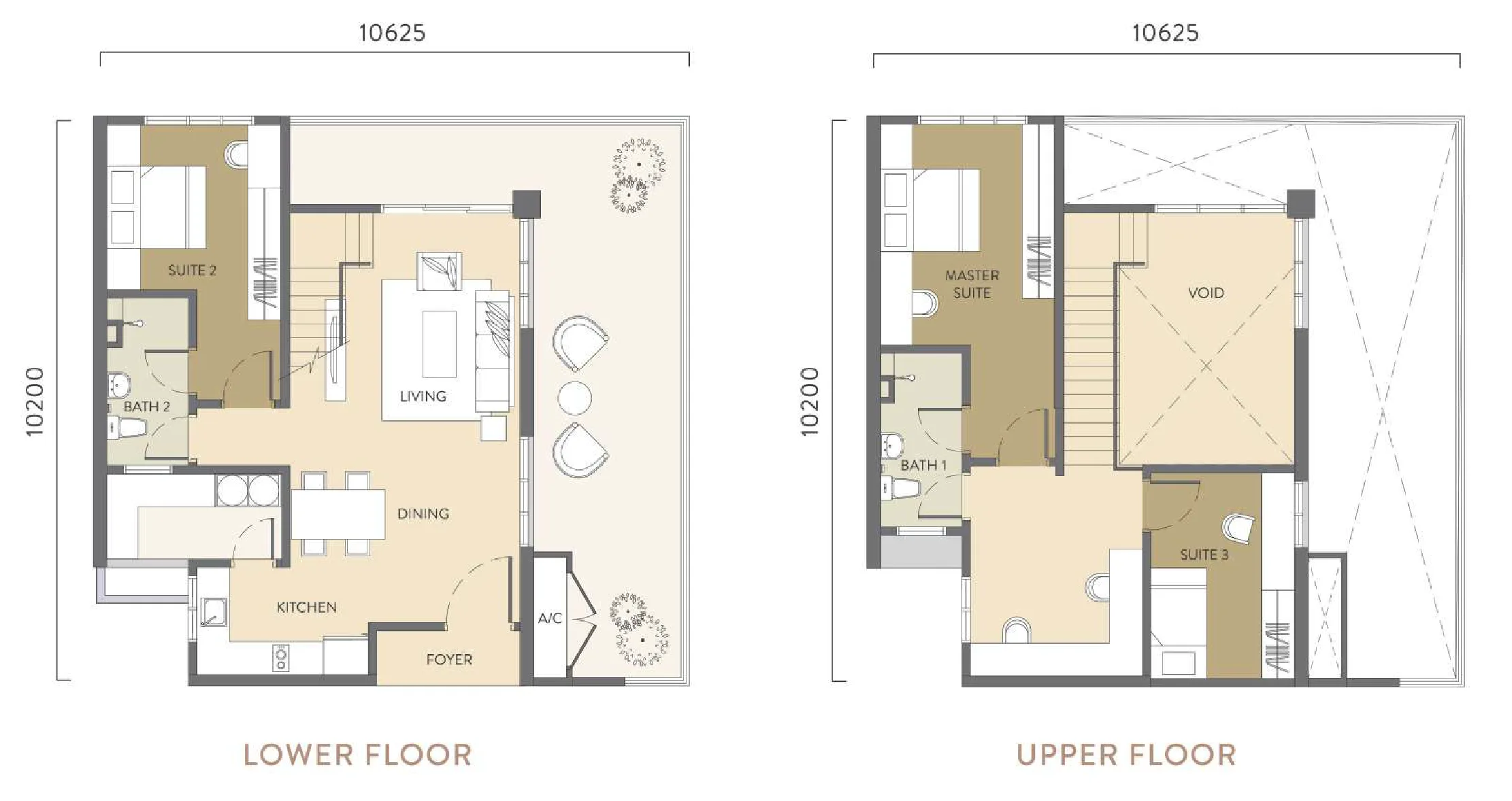 雪兰莪沙登 Quaver Residence(Simfoni Residensi)复式 B 型户型图,1,701 平方尺
