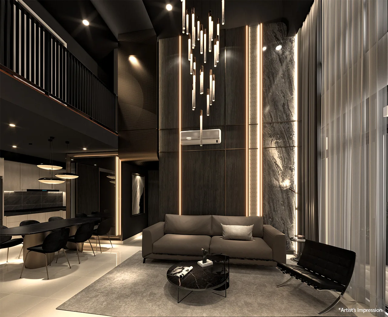 雪兰莪沙登 Quaver Residence(Simfoni Residensi)示范单位复式起居空间
