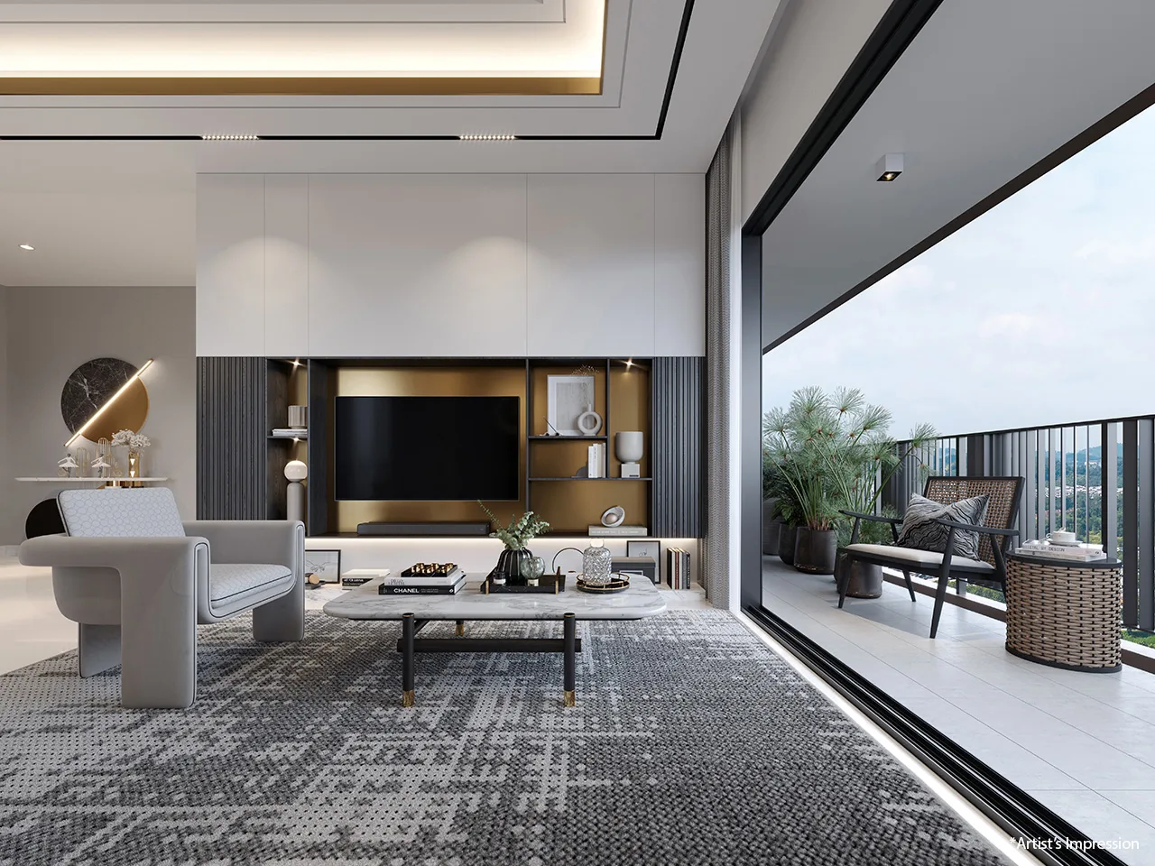 雪兰莪沙登 Quaver Residence(Simfoni Residensi)宽敞的客餐厅格局