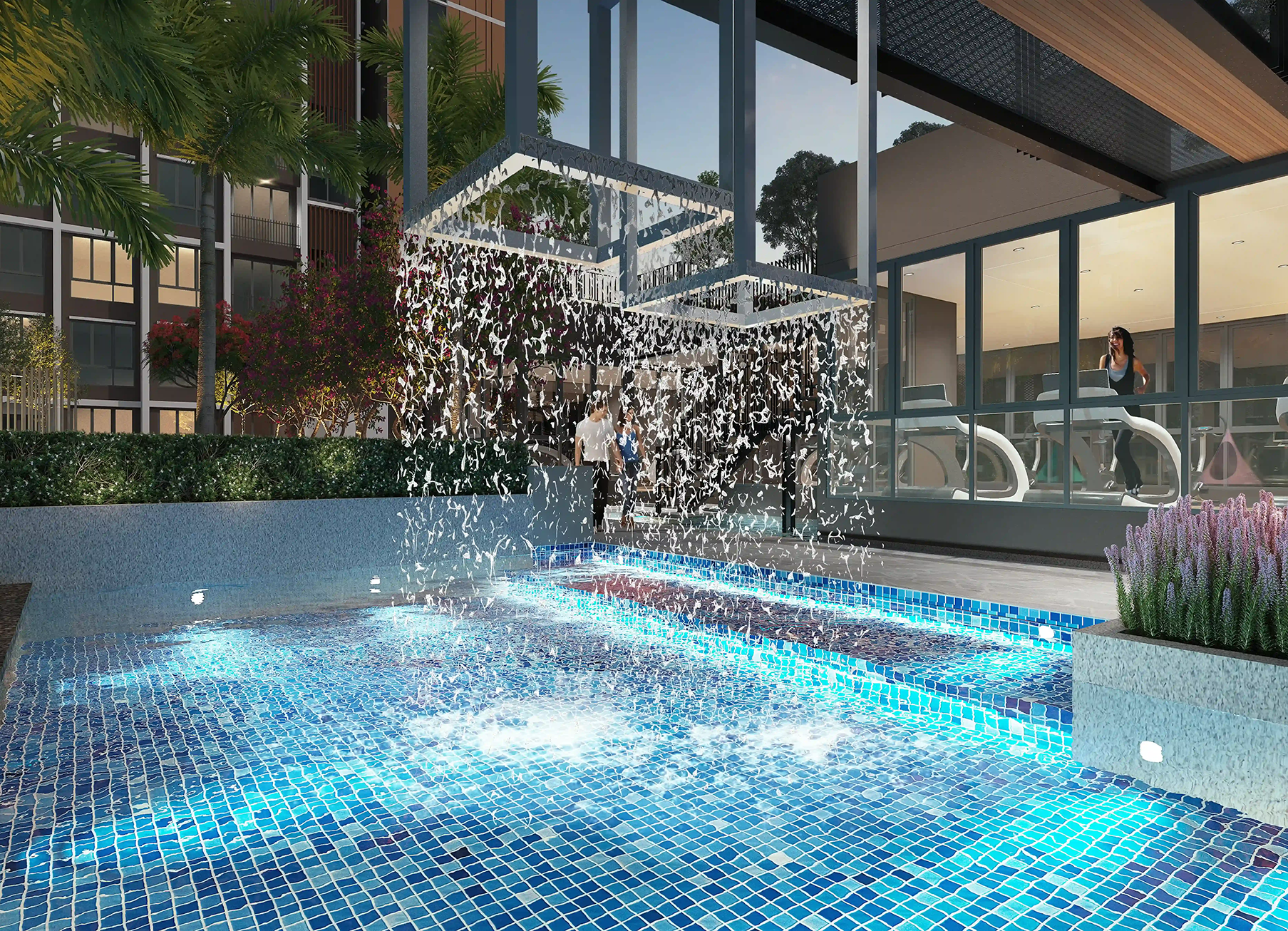 Pool deck facilities render at Raffles 188 by KBY Group, Jalan Kelab Golf, Taman Golf, Ipoh, Perak