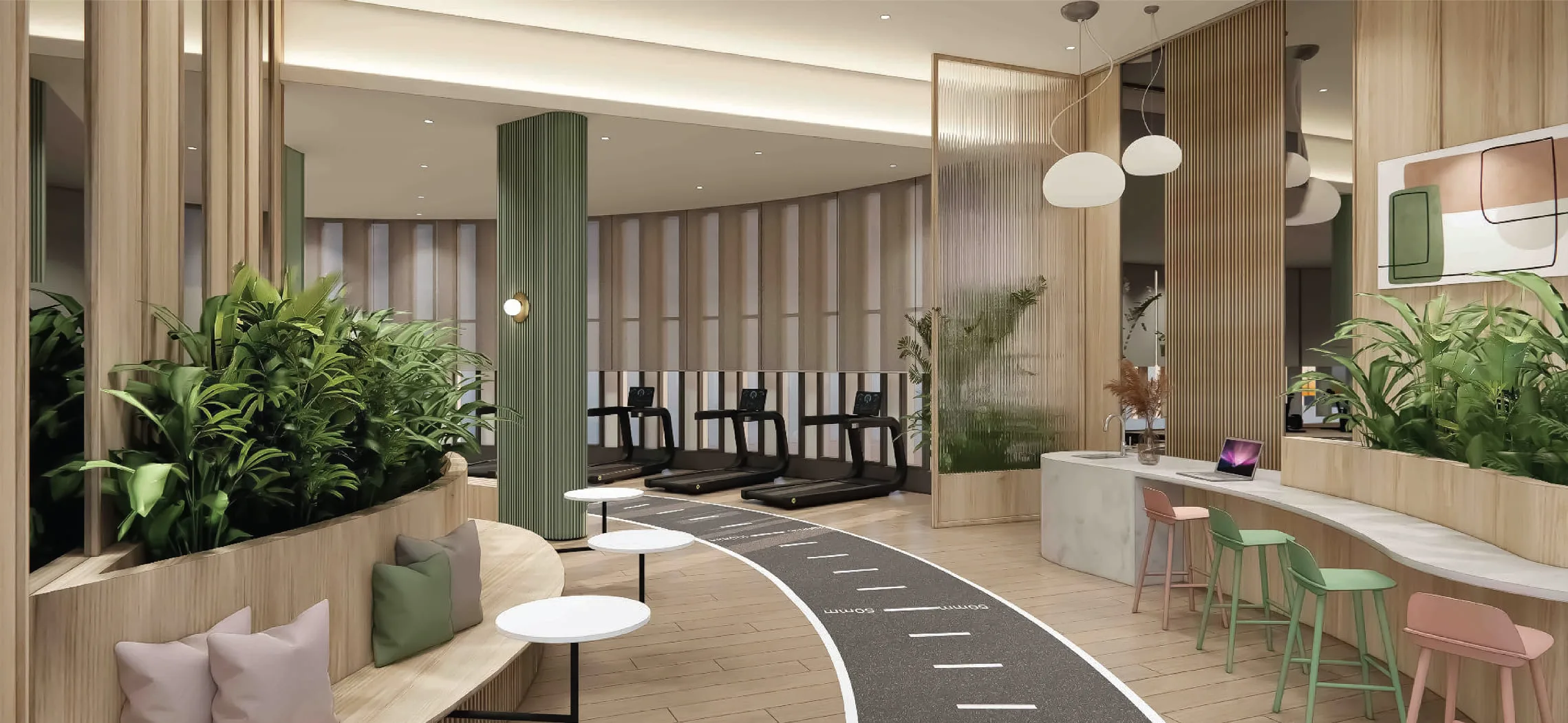 Gymnasium with curved running track at Ren Residence @ Bukit Jalil, Kuala Lumpur