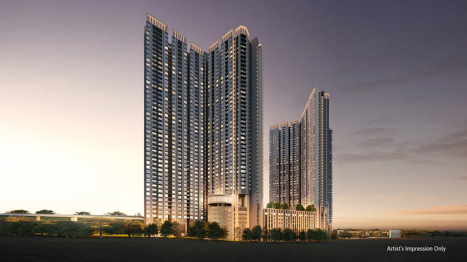 Tower elevation and podium at Ren Residence @ Bukit Jalil, Kuala Lumpur