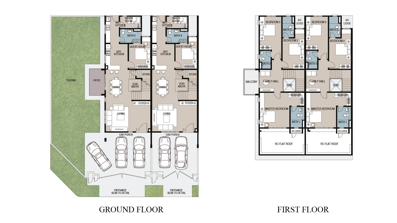 Sanubari 3A floor plan — 2,089 sq ft two-storey terrace home on a 20 ft by 70 ft lot, Sanubari Phase 3, Bandar Dato’ Onn, Johor Bahru