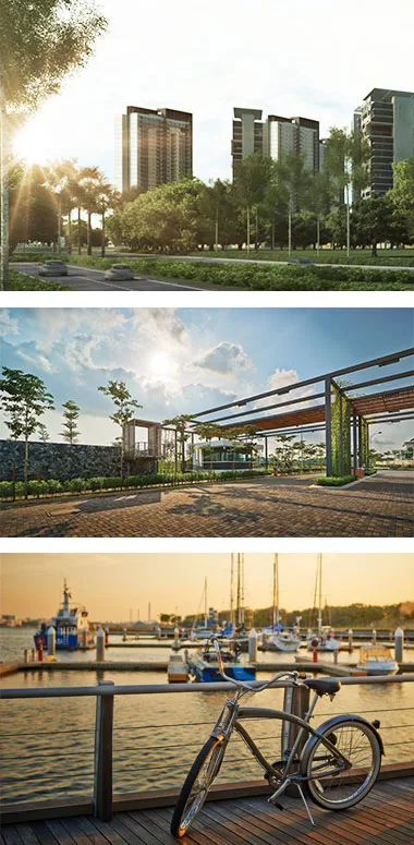 新山东海岸 Senibong Cove 入口道路与塔楼，Teluk Senibong，马赛