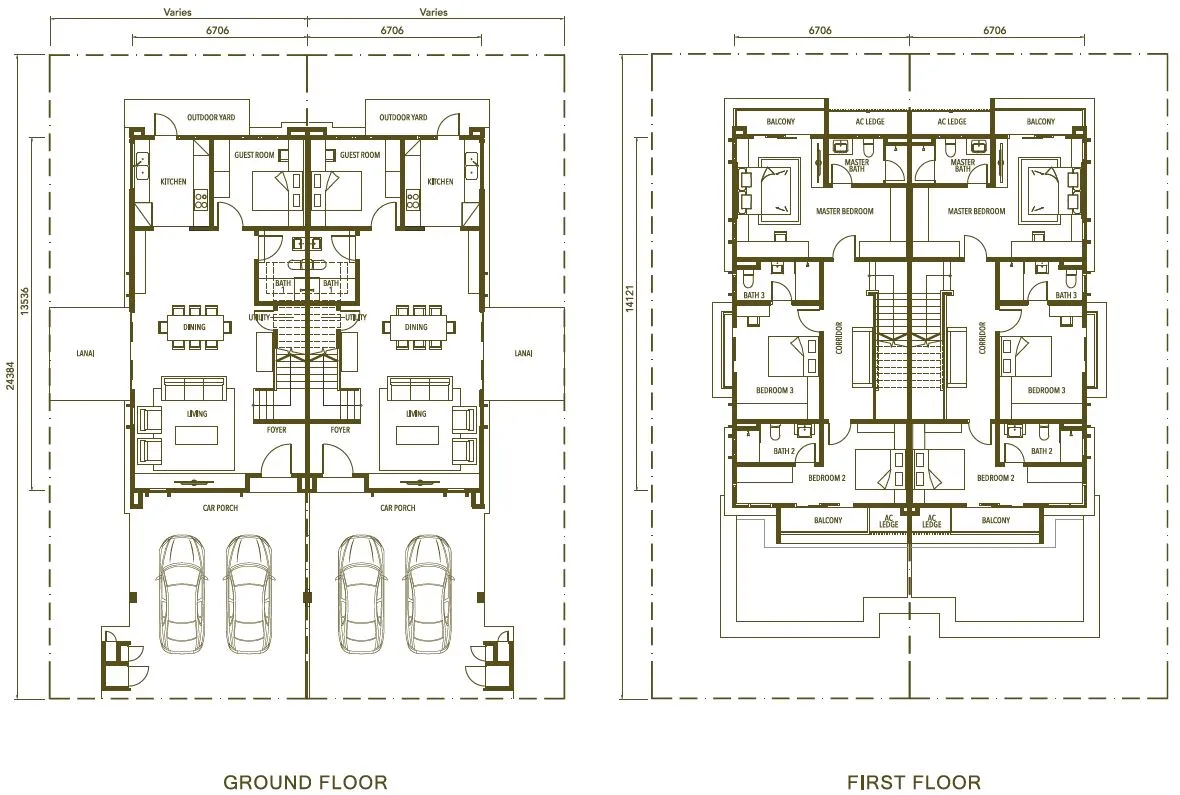 雪兰莪鹅唛县万挠 Setia Eco Templer（SP Setia） Jimbaran RB4 型半独立式户型图