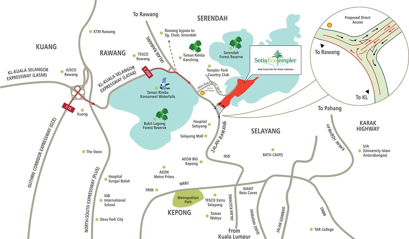 雪兰莪鹅唛县万挠 Setia Eco Templer（SP Setia） Rumah Selangorku Cenderawasih 位置图