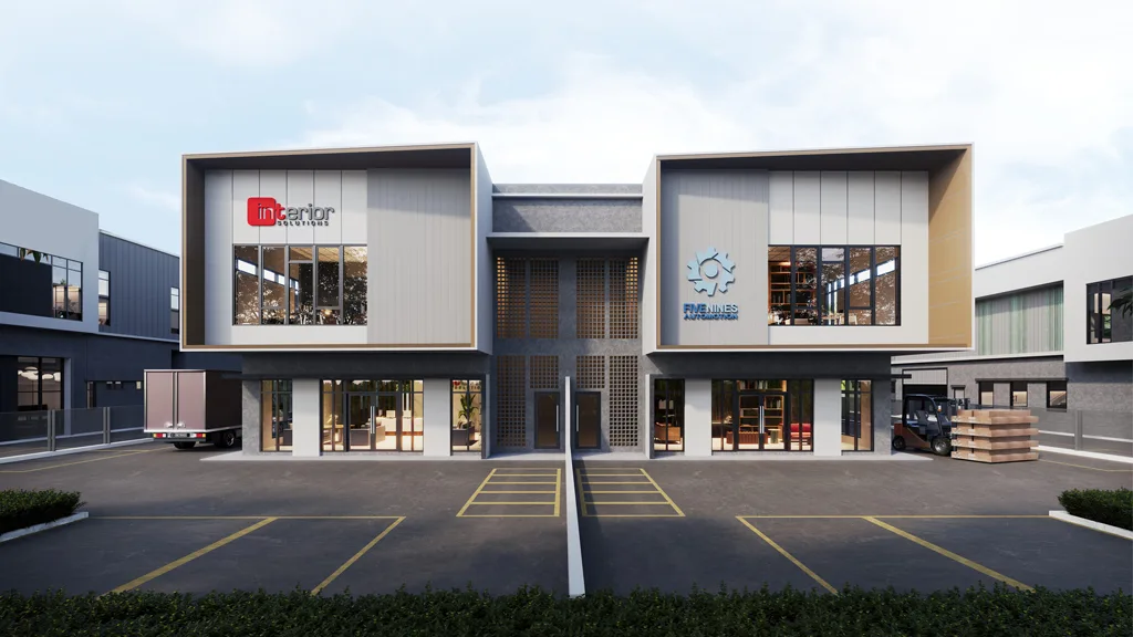 Setia Edge 厂房正立面与车道，Setia Business Park II