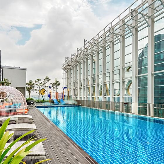 Level 33A rooftop pool and gym shared by Shama Suasana Johor Bahru guests and Suasana Residences owners
