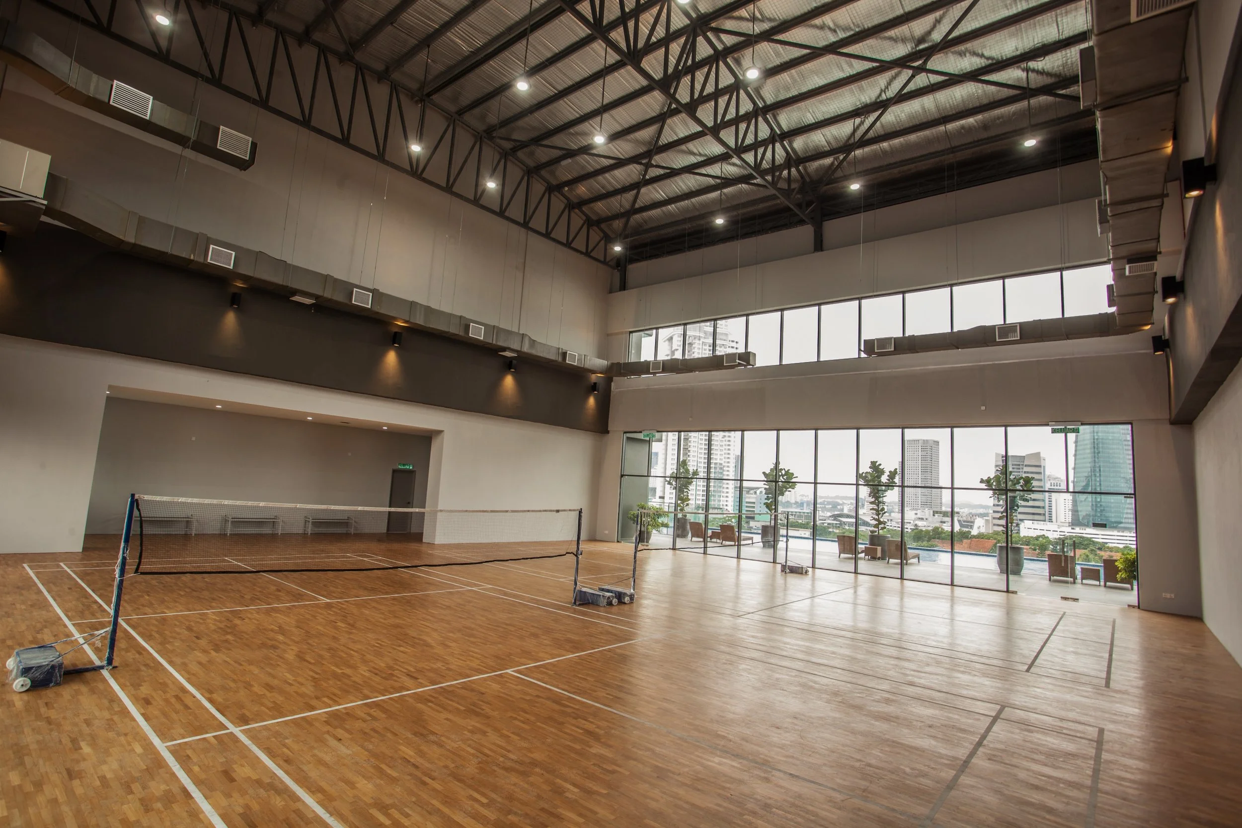 Indoor badminton court on Level 8 at SKS Pavillion Residences, Johor Bahru
