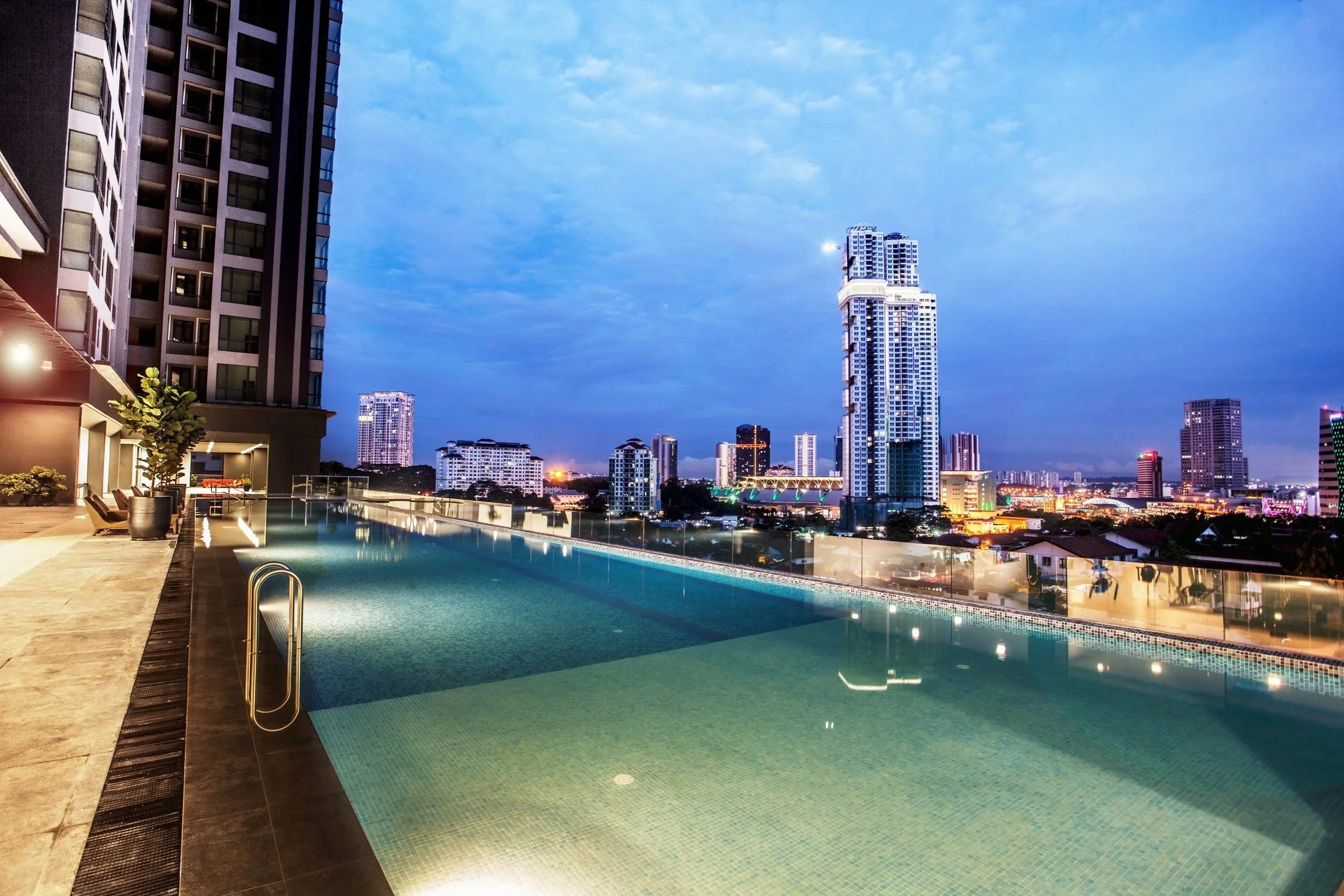 Swimming pool on the Level 8 podium deck at SKS Pavillion Residences, Johor Bahru
