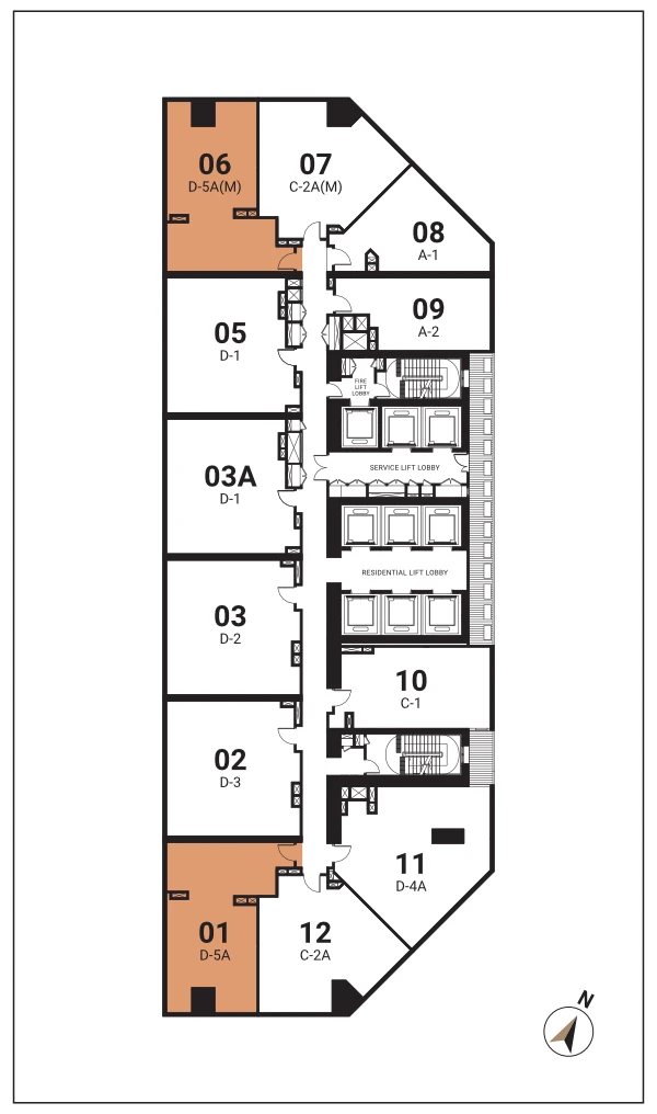 SO/ Kuala Lumpur Residences Type D-5A floor plan — 894 sq ft two-bedroom layout at Oxley Towers KLCC, Kuala Lumpur
