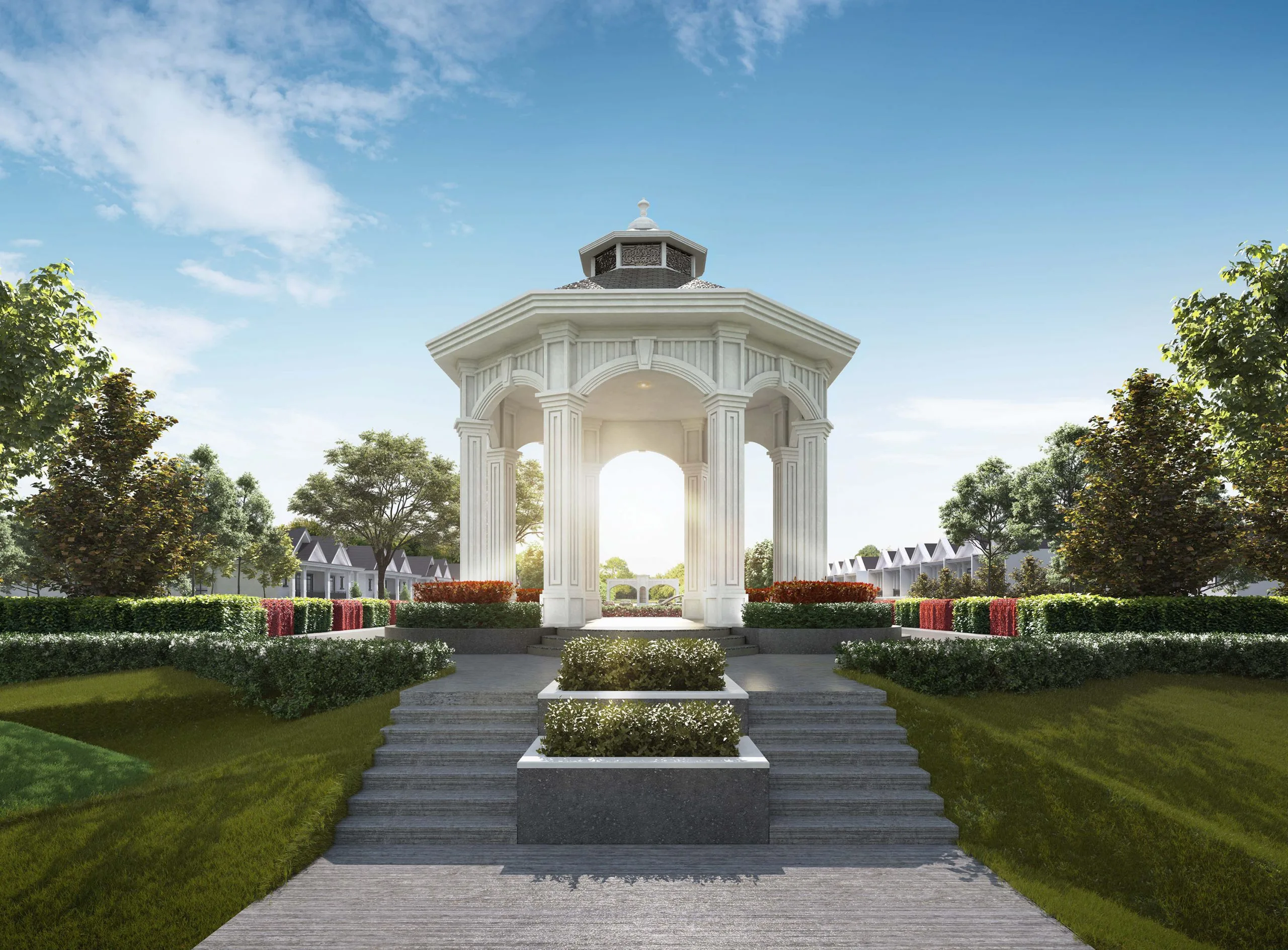 Stately gazebo in the central landscaped park at South Hills @ Seri Alam, Bandar Baru Seri Alam, Johor