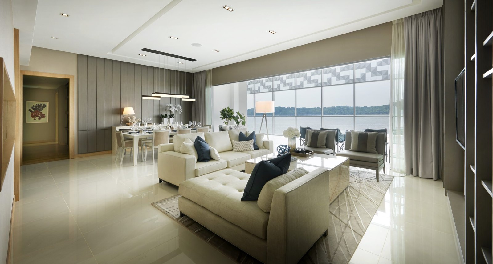 Show unit interior for a 3+1 bedroom layout at Southern Marina Residences, the 2,001 sq ft marina-facing plan, Puteri Harbour, Johor