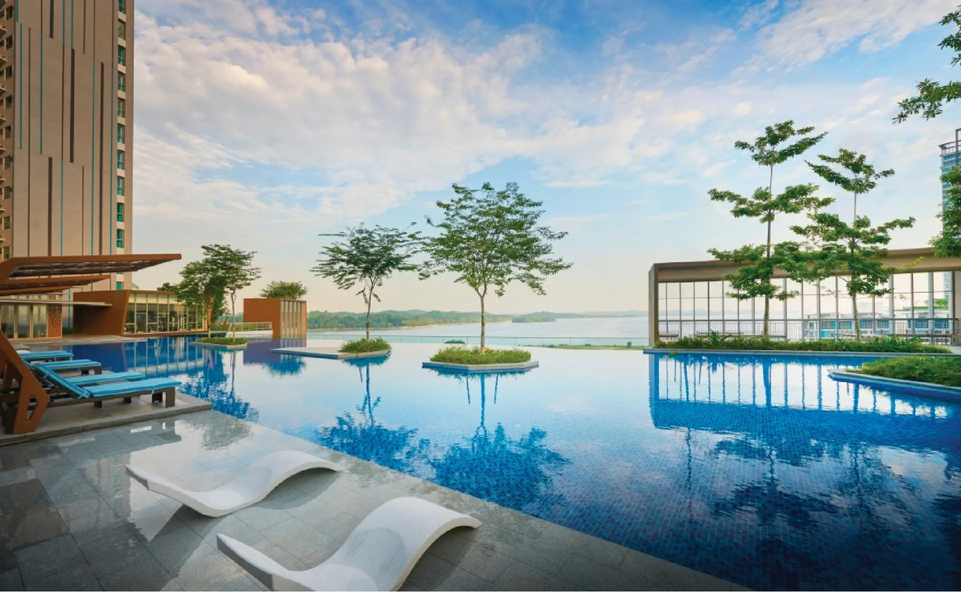 The 50-metre lap pool on the facilities deck at Southern Marina Residences, Puteri Harbour, Iskandar Puteri, Johor
