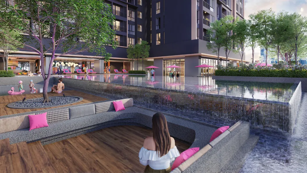 Half-Olympic 25-metre swimming pool on the Level 10 facilities deck at Summer Suites Johor Bahru