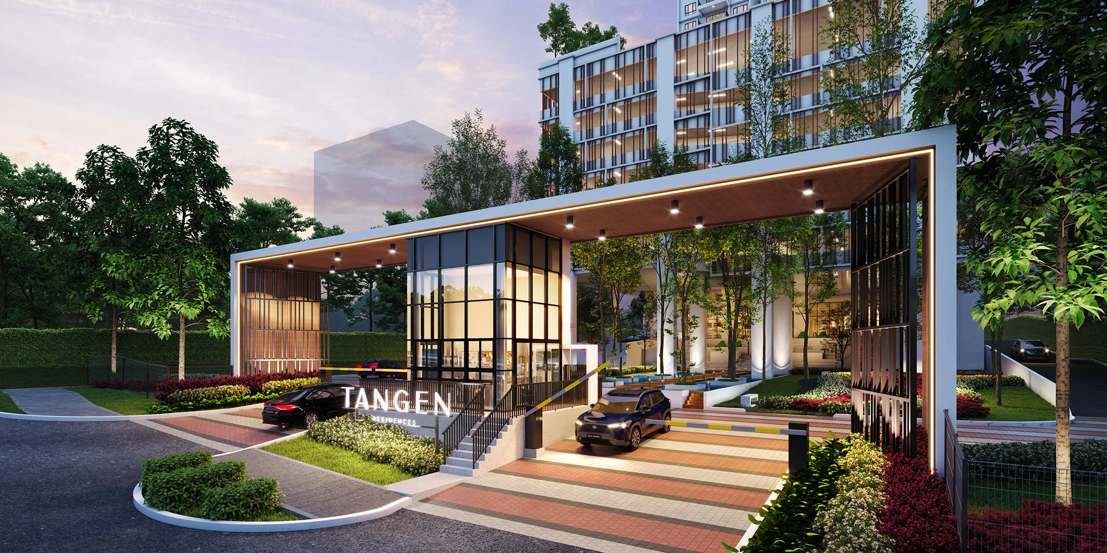 Tangen Residences 保安亭与门禁入口，吉隆坡 Taman Sri Sinar